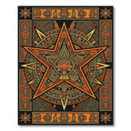 Earthy Aztec Star Geometric Medallion Rug