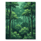 Lush Emerald Deep Forest Foliage Rug