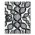 Black DNA Helix Abstract Art Rug