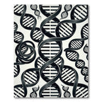Black DNA Helix Abstract Art Rug