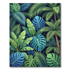 Lush Tropical Foliage Botanical Fern Rug
