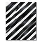 Chic Black White Diagonal Ribbon Rug
