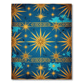 Celestial Gold Starry Blue Geometric Rug