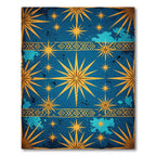 Celestial Gold Starry Blue Geometric Rug