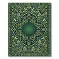 Dark Emerald Floral Scroll Medallion Rug
