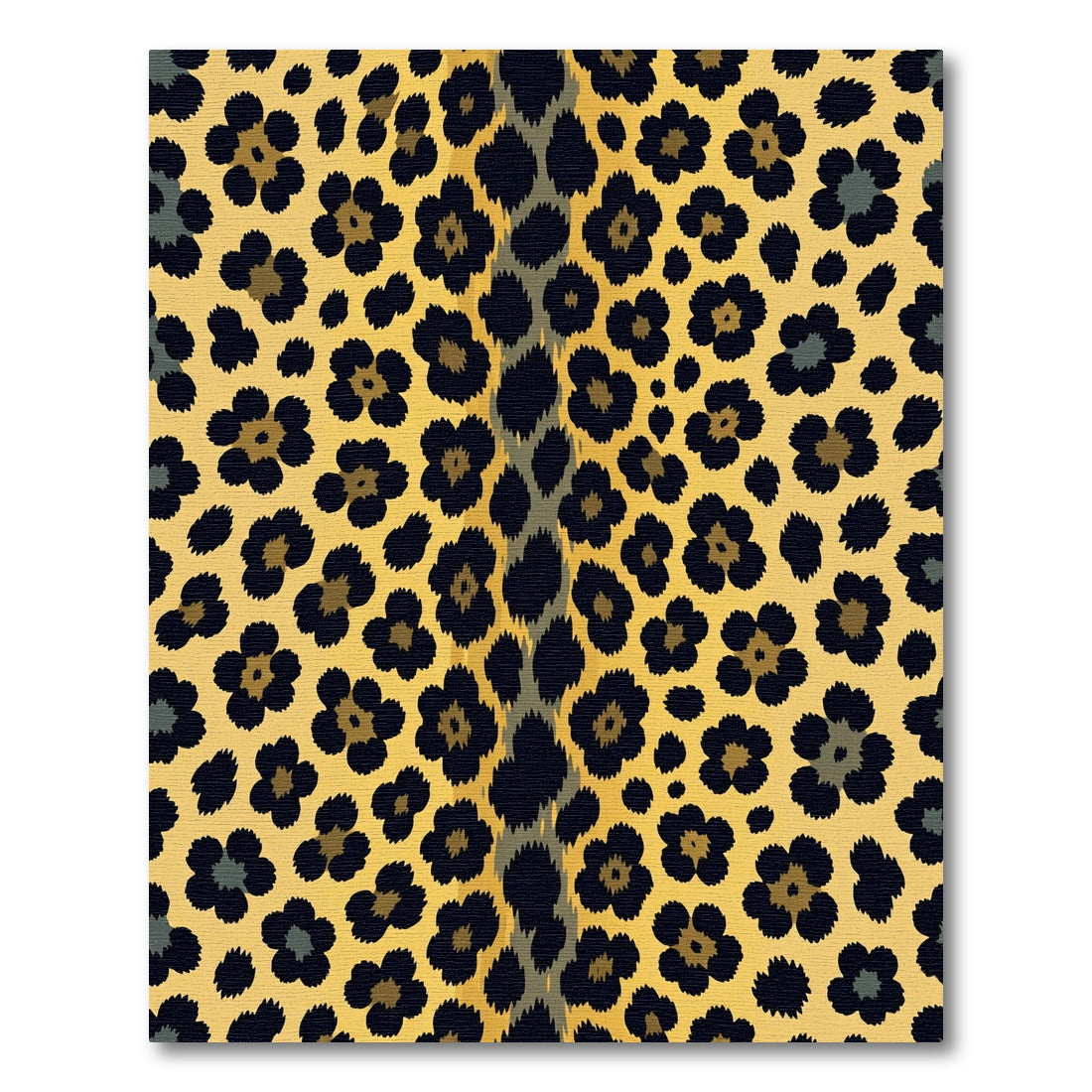 Golden Leopard Floral Spot Rug