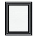 Minimalist Black White Geometric Border Rug