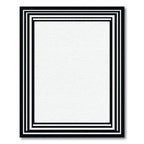 Minimalist Black White Geometric Border Rug