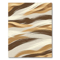 Abstract Earthy Tone Wavy Brushstroke Rug