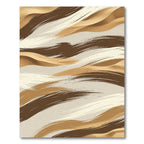 Abstract Earthy Tone Wavy Brushstroke Rug