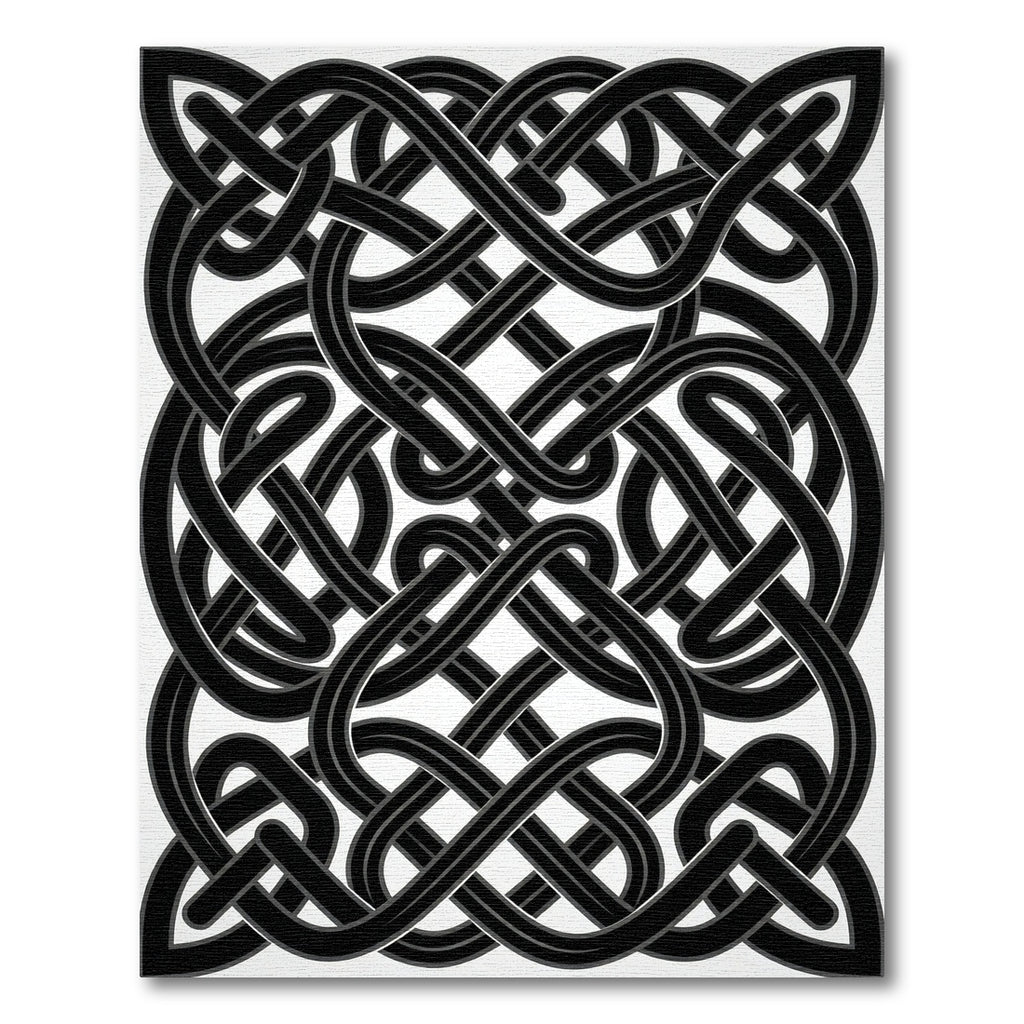Monochrome Interlocking Celtic Knot Rug
