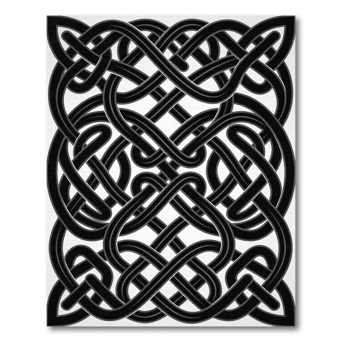 Monochrome Interlocking Celtic Knot Rug