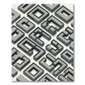 Minimalist Gray Isometric Maze Architecture Rug