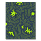 Neon Green Alien Swirls Rug