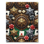 Western Sheriff Star Casino Gambling Rug