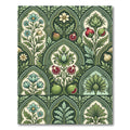 Green Pomegranate Floral Arch Rug