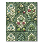 Green Pomegranate Floral Arch Rug