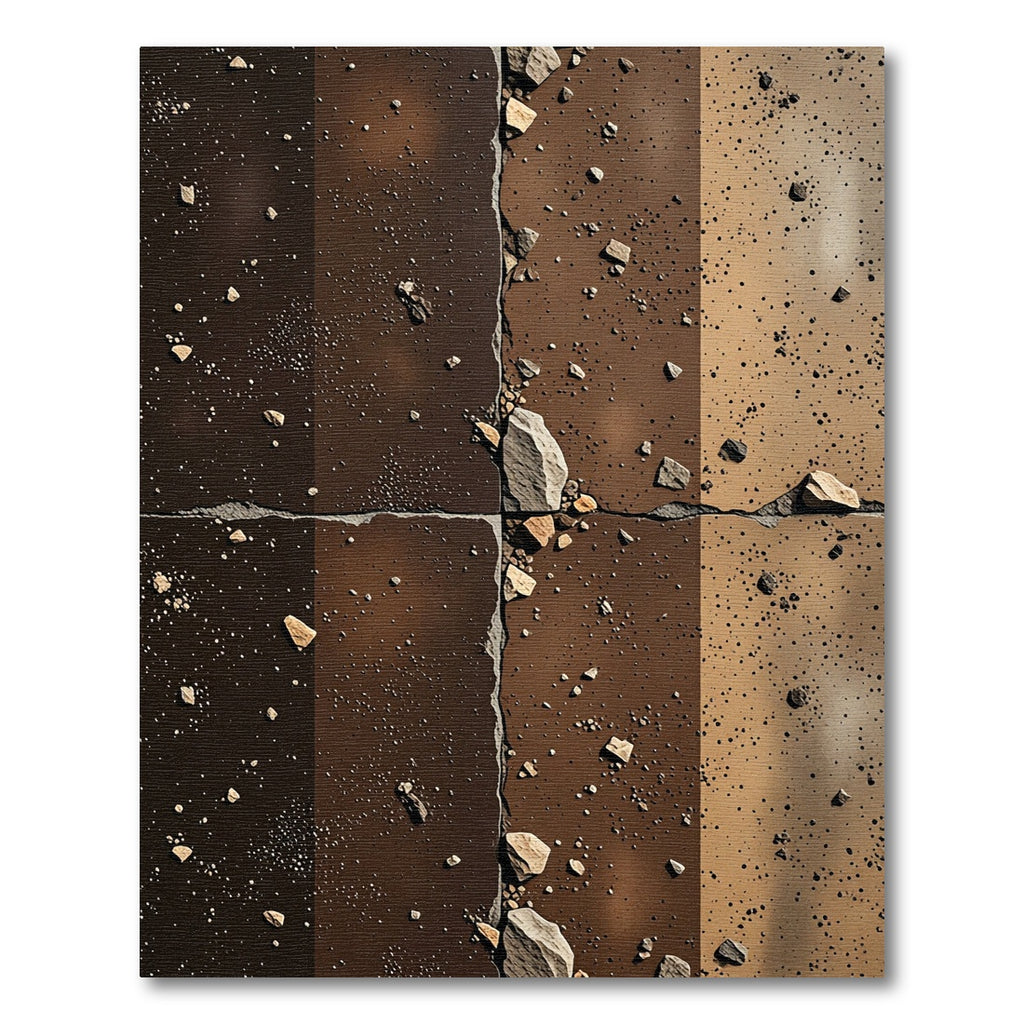 Earthy Tones Textured Stone Arrangement Rug