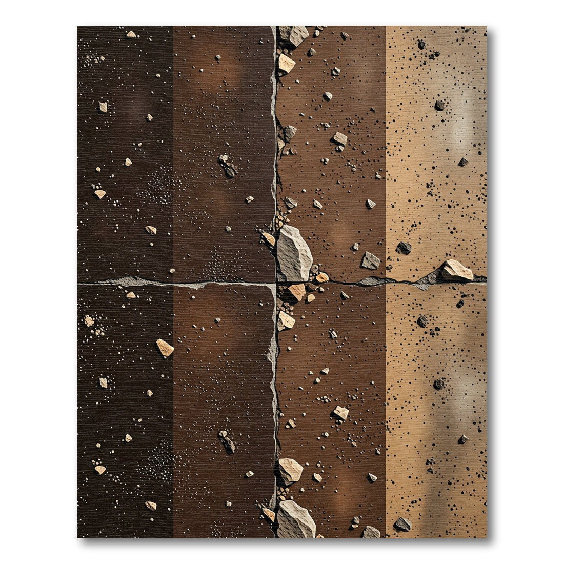 Earthy Tones Textured Stone Arrangement Rug
