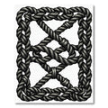 Charcoal Braided Knot Frame Rug