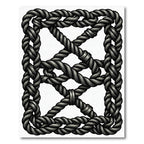 Charcoal Braided Knot Frame Rug