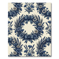 Blue Floral Wreath with Wheat Accents Rug
