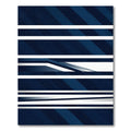 Modern Midnight Blue Linear Abstract Rug