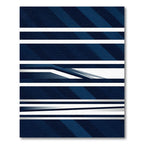 Modern Midnight Blue Linear Abstract Rug