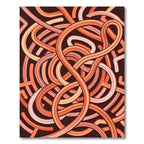 Orange Swirl Tubular Abstract Rug