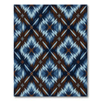 Indigo and Copper Ikat Diamond Grid Rug