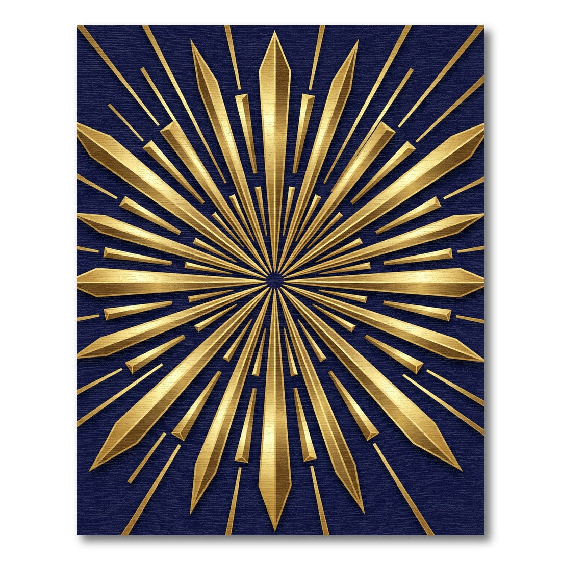 Golden Radiant Sunburst Art Deco Rug