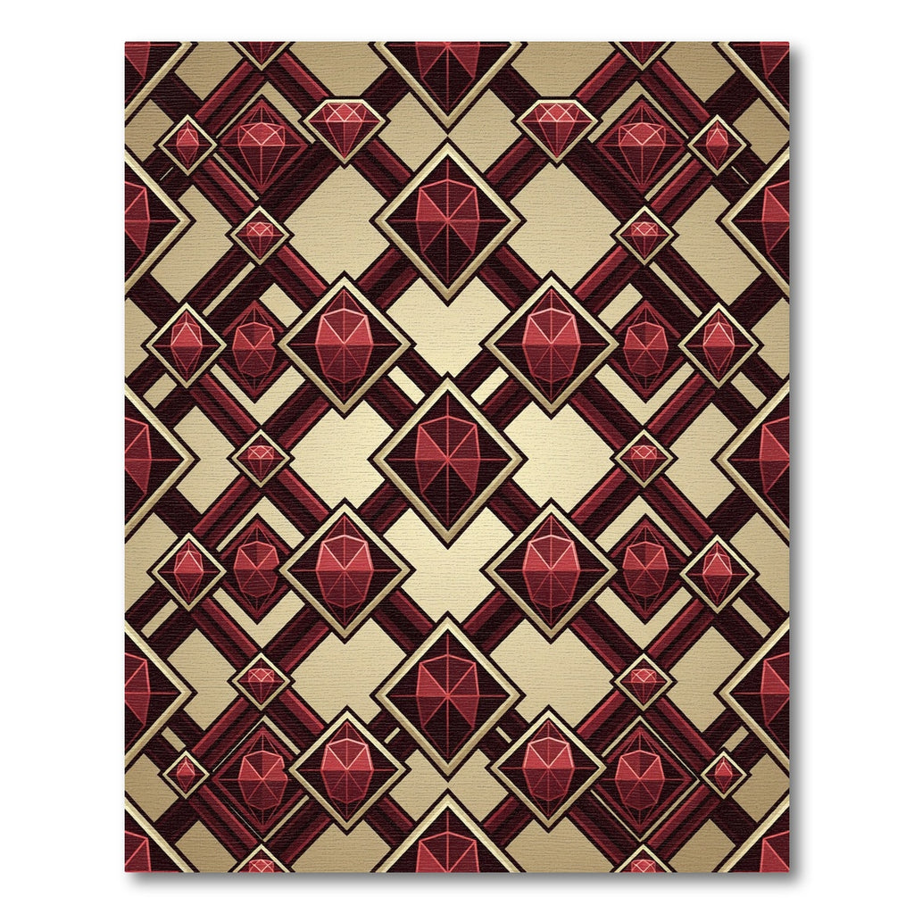 Garnet Gemstone Diamond Stripe Rug