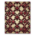 Garnet Gemstone Diamond Stripe Rug
