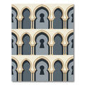 Archways Cream Blue Geometric Motif Rug