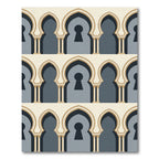Archways Cream Blue Geometric Motif Rug