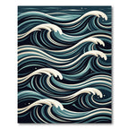 Abstract Deep Blue Nautical Swirl Rug