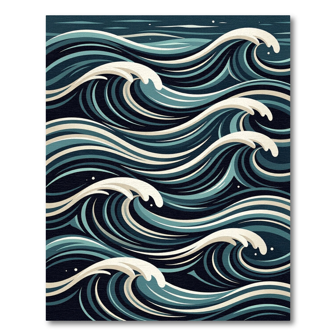 Abstract Deep Blue Nautical Swirl Rug