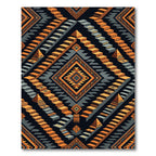 Tribal Orange Staircase Geometric Rug