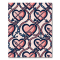 Pink Arrows Hearts Nautical Rope Rug
