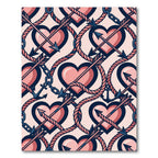 Pink Arrows Hearts Nautical Rope Rug