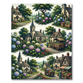 Countryside Village Hydrangea Garden Rug