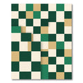 Green Beige Cream Checkerboard Quadratics Rug