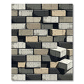 Distressed Concrete Brick Texture Rug