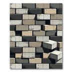 Distressed Concrete Brick Texture Rug