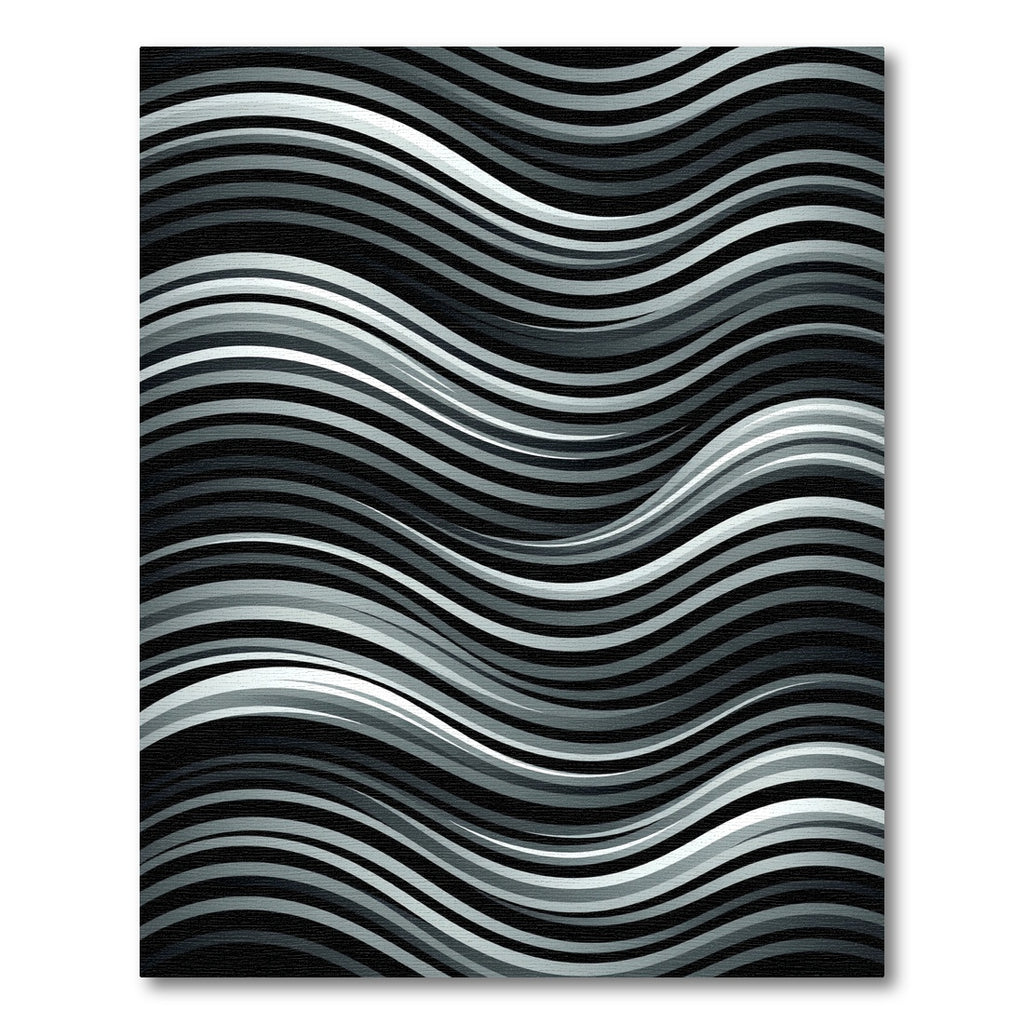 Monochromatic Wave Stripe Rug