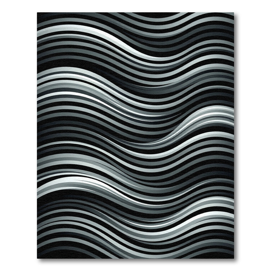 Monochromatic Wave Stripe Rug