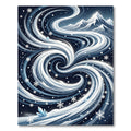 Swirling Blizzard Mountain Frost Abstract Rug