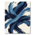 Modern Navy Blue Abstract Brushstrokes Rug