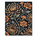 Amber Chrysanthemum Floral Botanical Art Rug