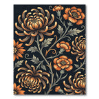 Amber Chrysanthemum Floral Botanical Art Rug